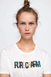 CONTRAST TWEED T-SHIRT