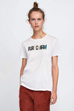 CONTRAST TWEED T-SHIRT