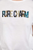 CONTRAST TWEED T-SHIRT