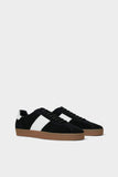 BLACK LEATHER PLIMSOLLS