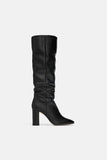 HIGH-HEEL LEATHER BOOTS