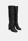 HIGH-HEEL LEATHER BOOTS