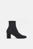 FABRIC HIGH HEEL ANKLE BOOTS
