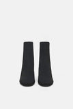 FABRIC HIGH HEEL ANKLE BOOTS