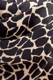 DRAPED ANIMAL PRINT BLOUSE