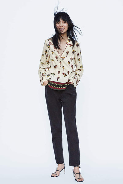 BALLOON PRINT BLOUSE