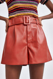 FAUX LEATHER BERMUDA SHORTS