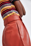 FAUX LEATHER BERMUDA SHORTS