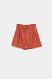 FAUX LEATHER BERMUDA SHORTS